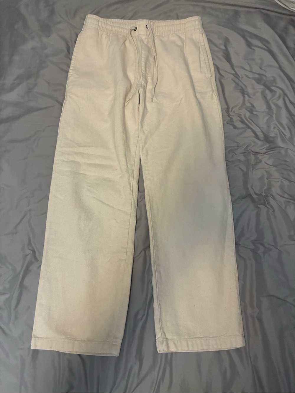 PacSun Men's Cream Linen Straight Pants
